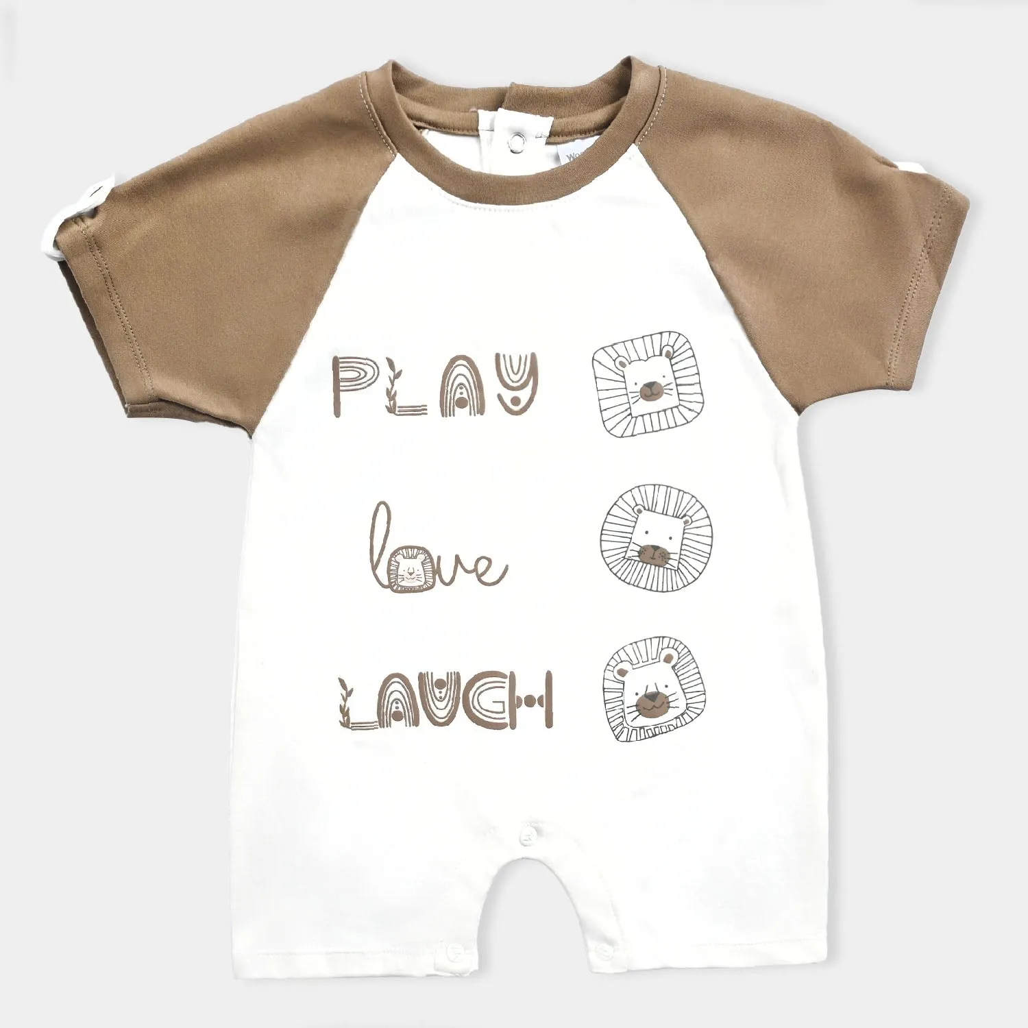 Infant Boys Cotton Interlock Romper-OFF-White