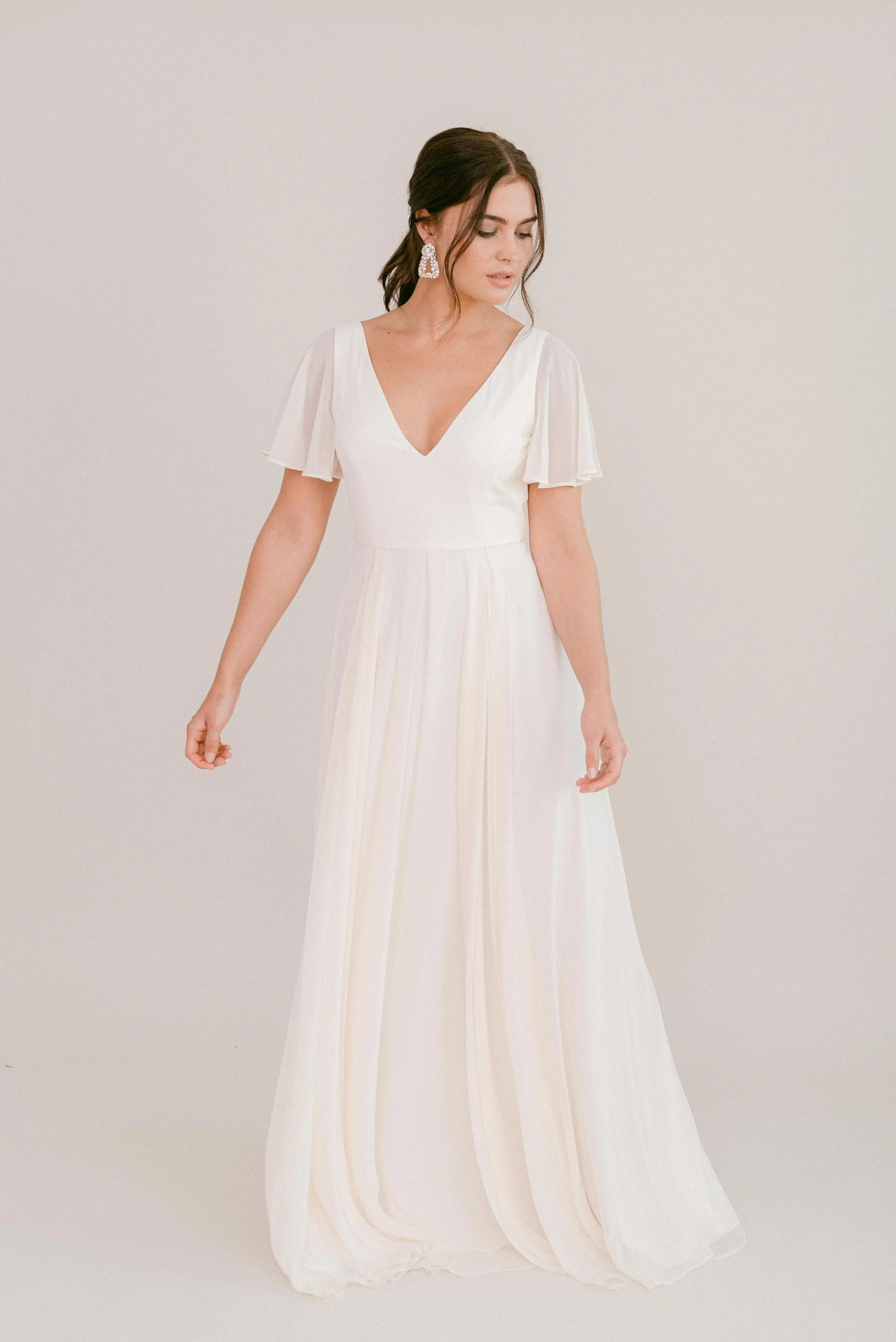 Phoebe Bridesmaid Dress In Ivory Chiffon